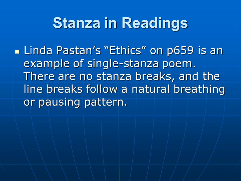 What does stanza mean deals